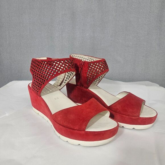 Gabor Womens 5.5 Wedge Sandals Velvety Suede Platform Comfort Shoes - Picture 10 of 10